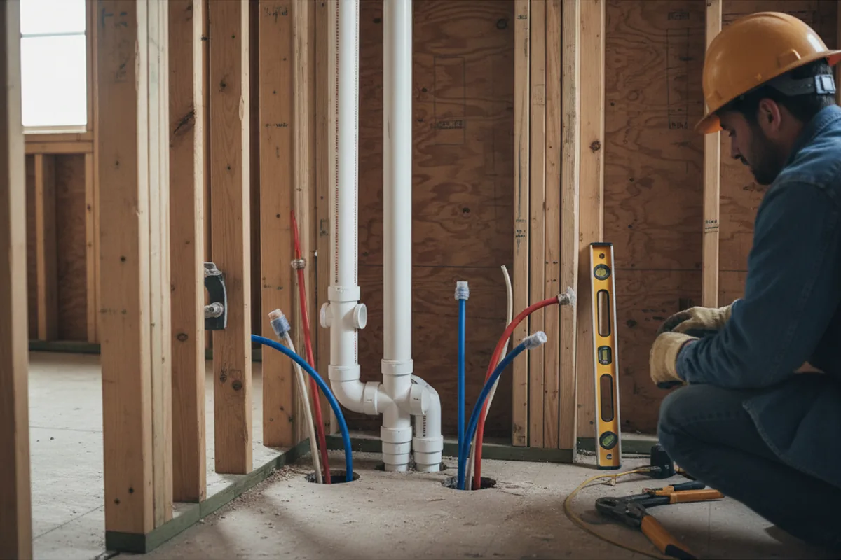 Drain and supply rough-in during Drain Cleaning in Nantucket